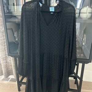 CeCe Black Textured Dress